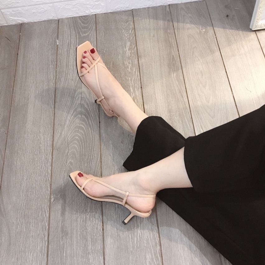 giày cao gót 5 phân gót mãnh chéo dây nhuyễn sang trọng nữ tính myseo giá rẻ
