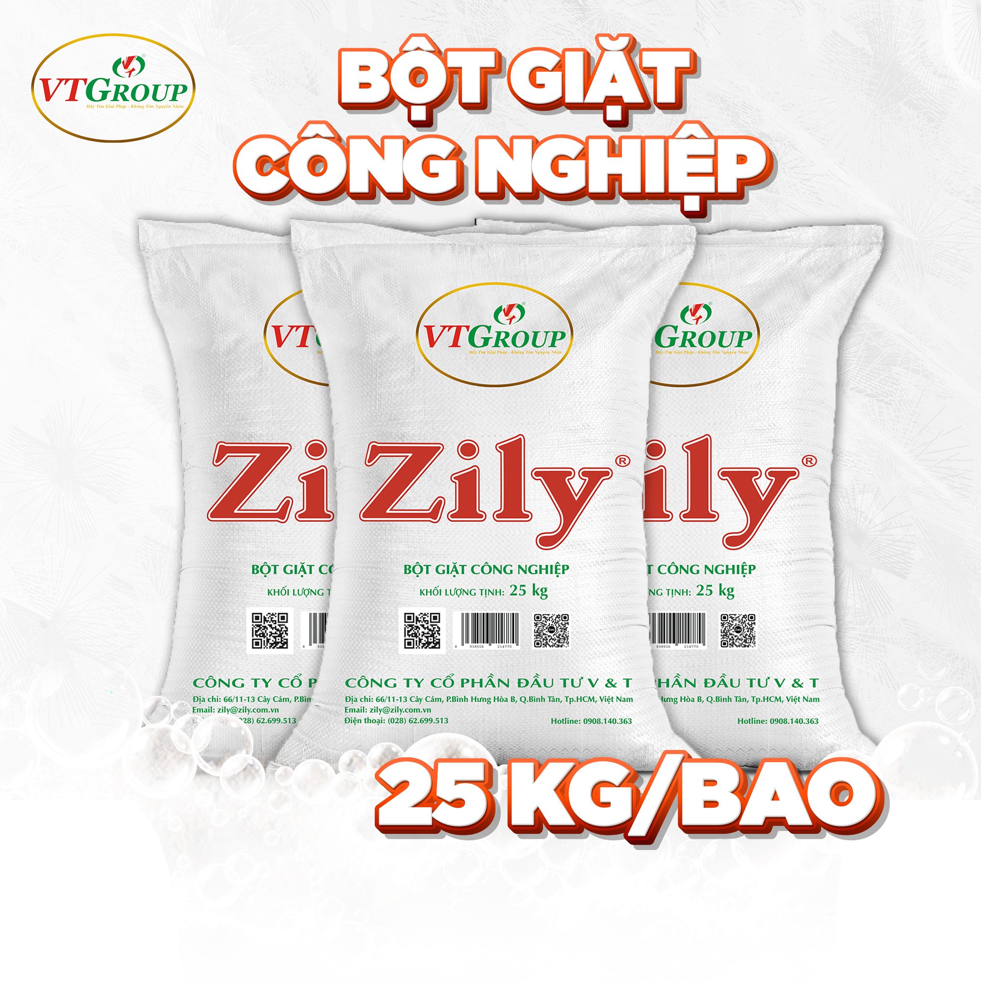 Bột giặt công nghiệp zily bao 25kg