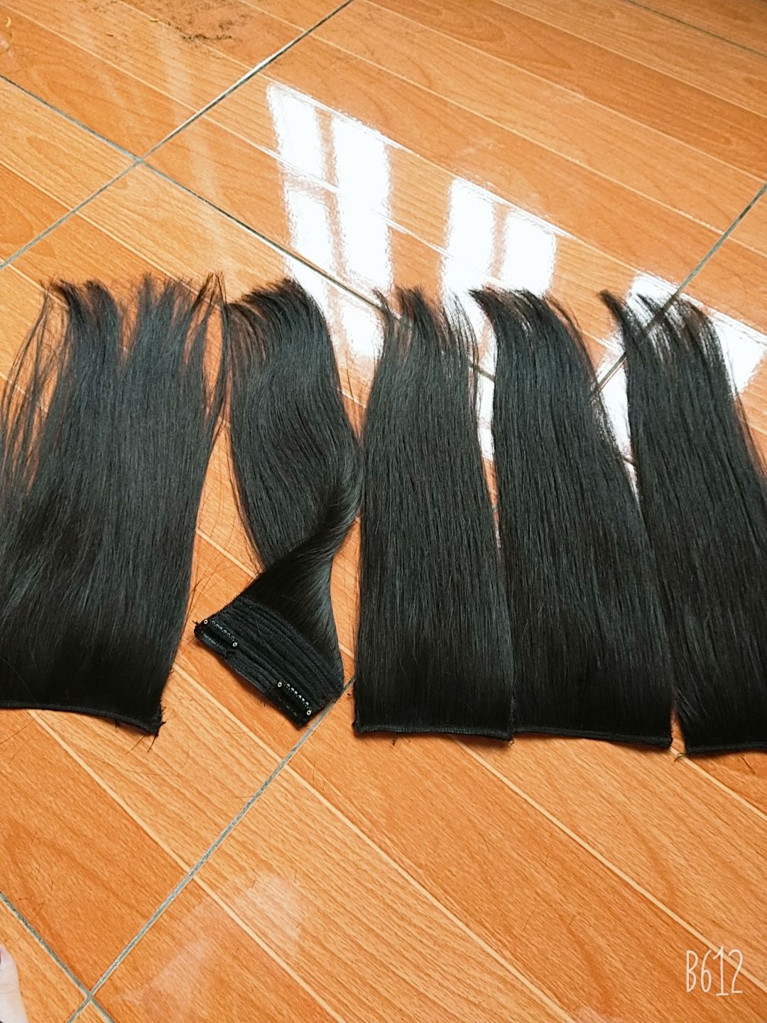 bộ tóc kẹp 40cm 5 dải bằng tóc thật