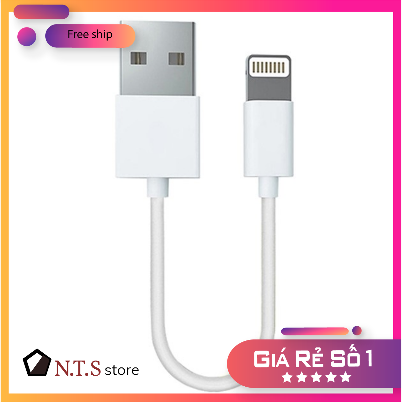 Cáp Sạc Ngắn iphone 20cm Chuẩn