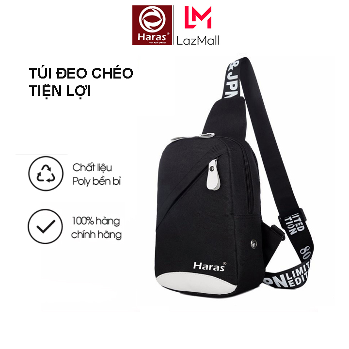 Túi Đeo Chéo Hàn Quốc Haras Hr173Vn (Đen) Chất Liệu Cao Cấp Mềm Mại Dễ Vệ Sinh Phù Hợp Nhiều Phong Cách