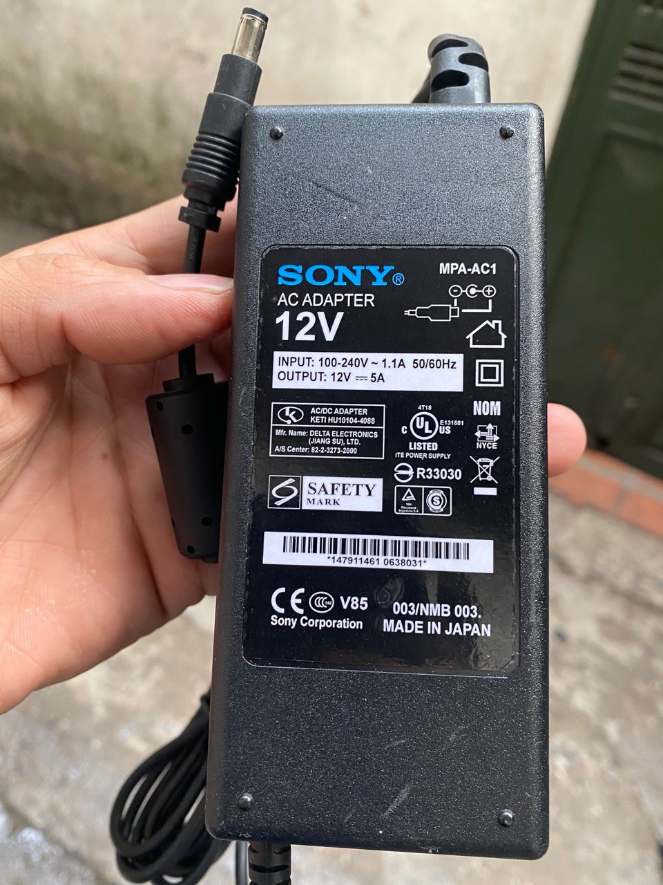 Nguồn 12v 5A Sony dùng cho Ampli mini 12V