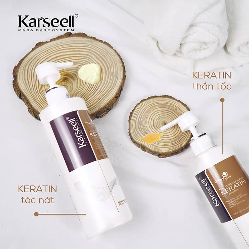Phục hồi tóc nát Keratin Karseell Maca dạng kem 500ML