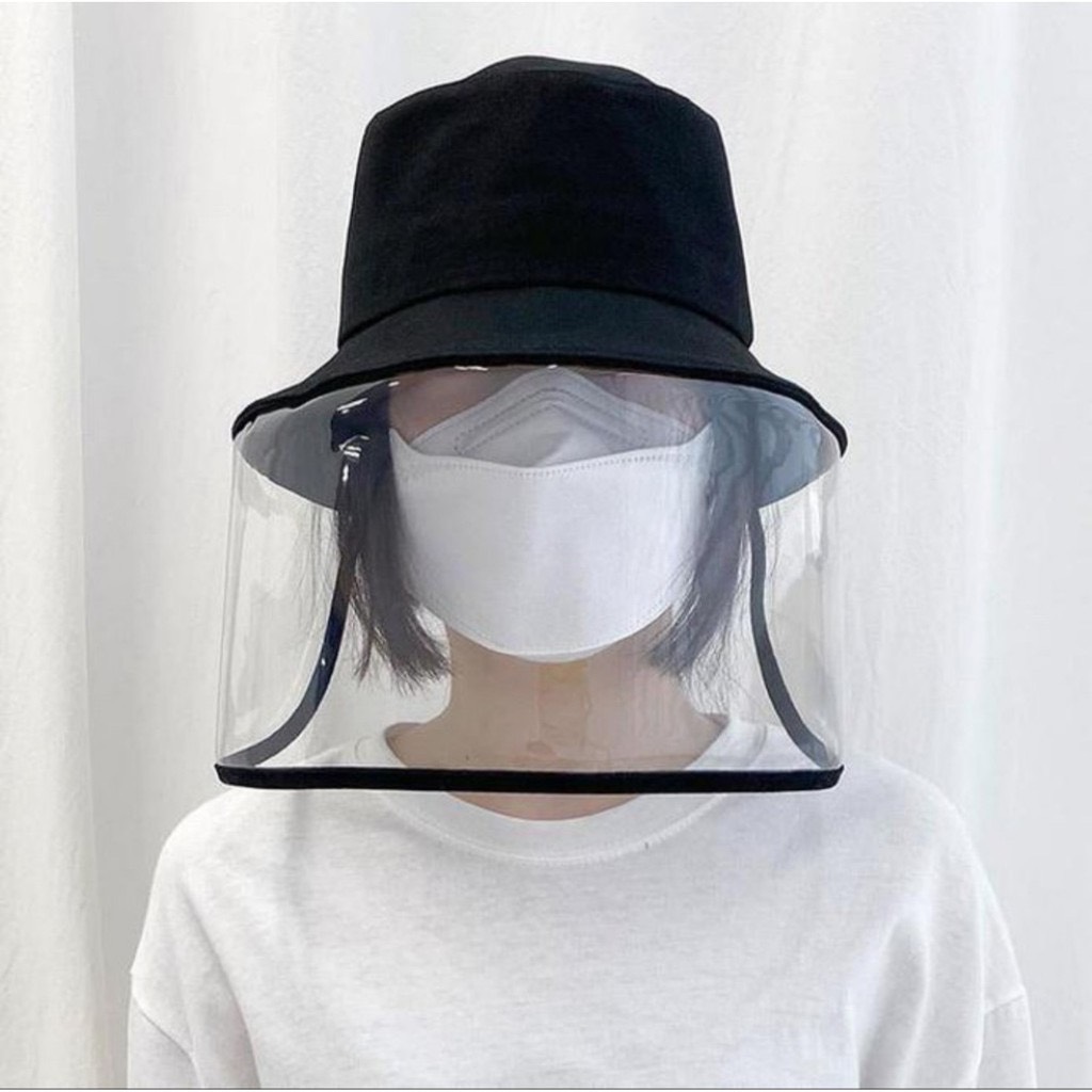 [HCM]MŨ BUCKET TRƠN CHỐNG DỊCH NÓN BUCKET TRƠN CHỐNG DỊCH/ NGĂN BỤI CÓ KÈM KÍNH BẢO HỘ THÁO RỜI