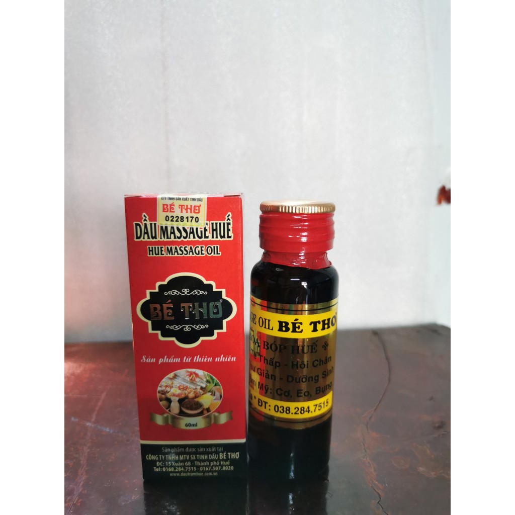 DẦU MASSAGE HUẾ HIỆU BÉ THƠ chai 60ml