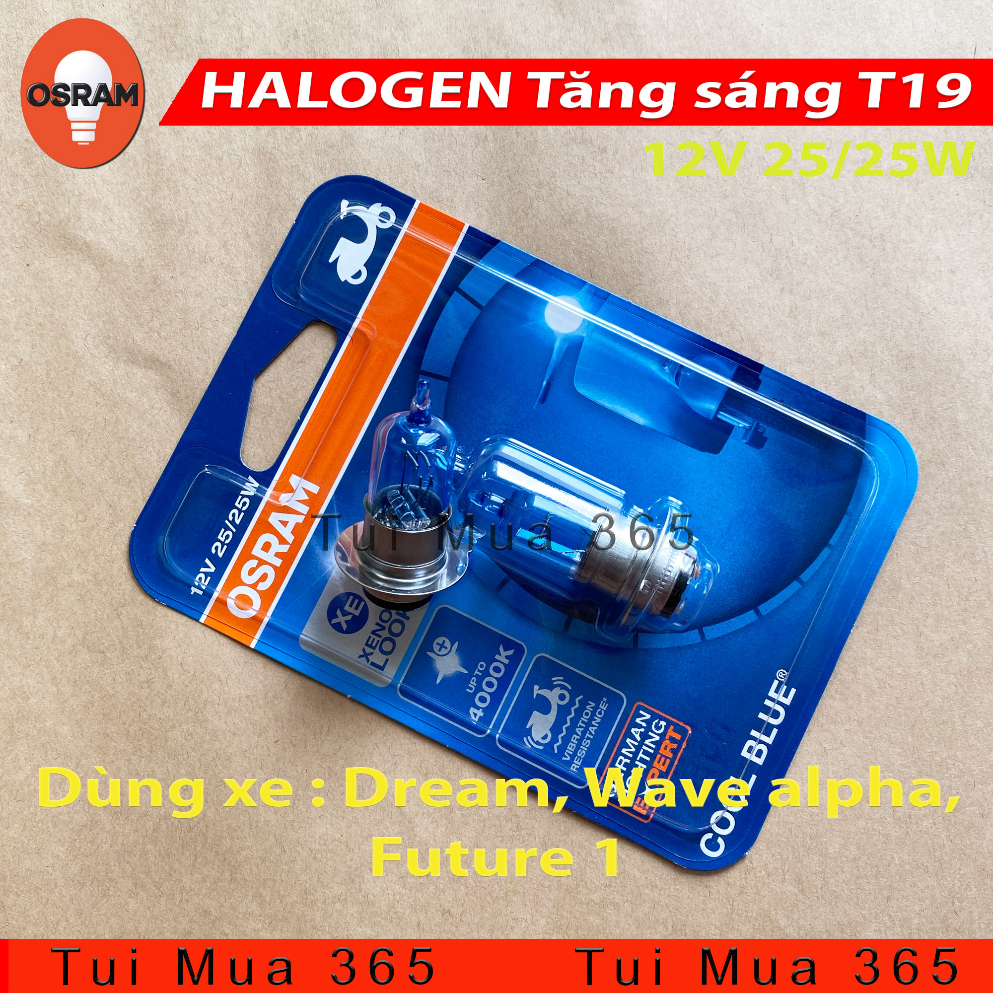 [HCM]Bóng đèn T19 tăng sáng HALOGEN OSRAM M5 Dream Wave alpha Future 1 - 100% Hàng chính hãng