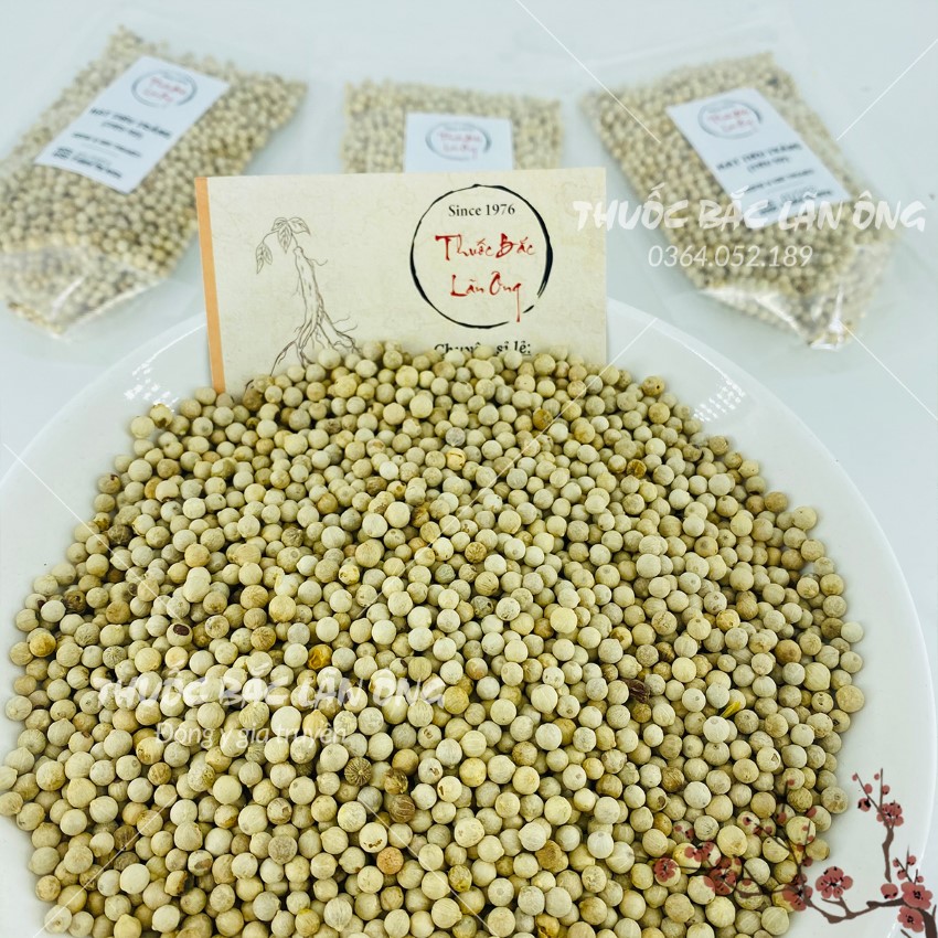 Hạt tiêu trắng 1kg, tiêu sọ cay, thơm, nguyên chất, gia vị nấu ăn - Lãn Ông