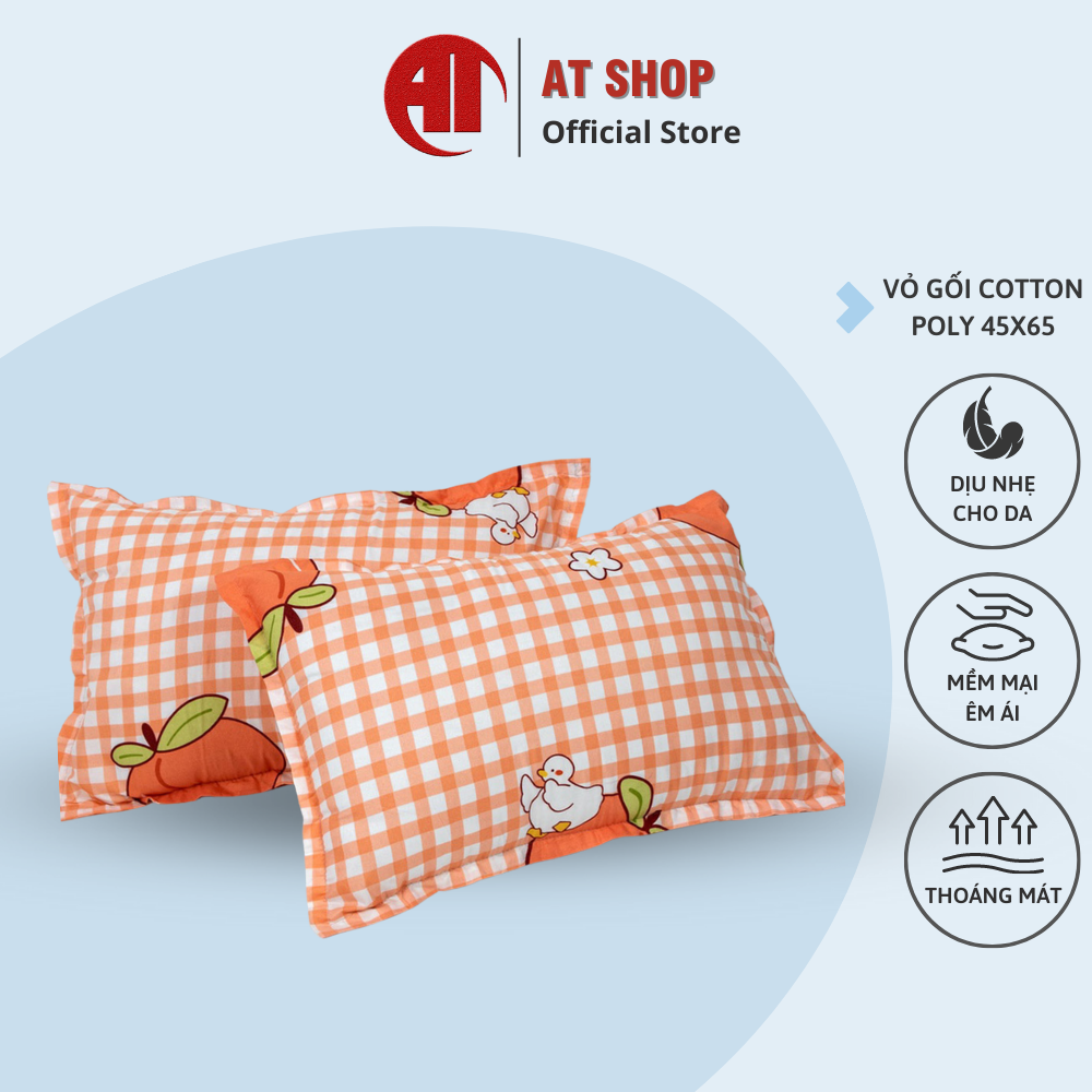 Combo vỏ gối nằm 45x65 cm vỏ gối ôm (Được chọn mẫu)