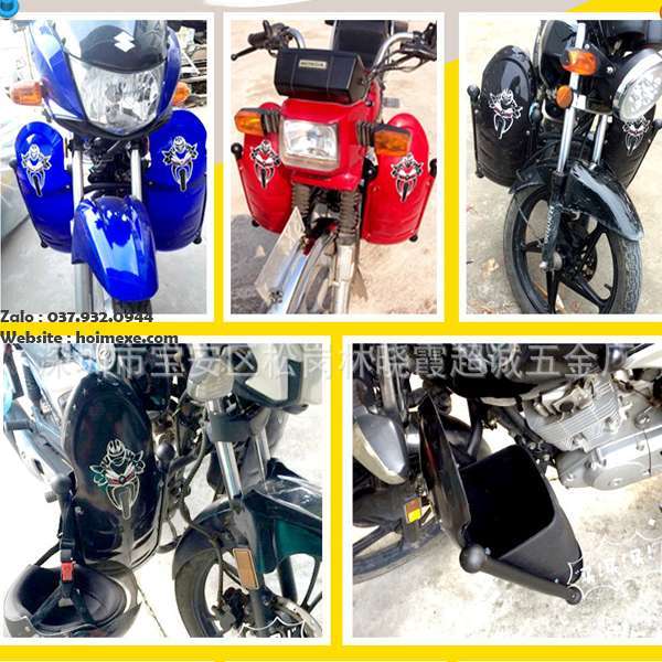 Combo Chống Đổ Chắn Bùn Độ Cho Các Dòng Xe Màu Đen.