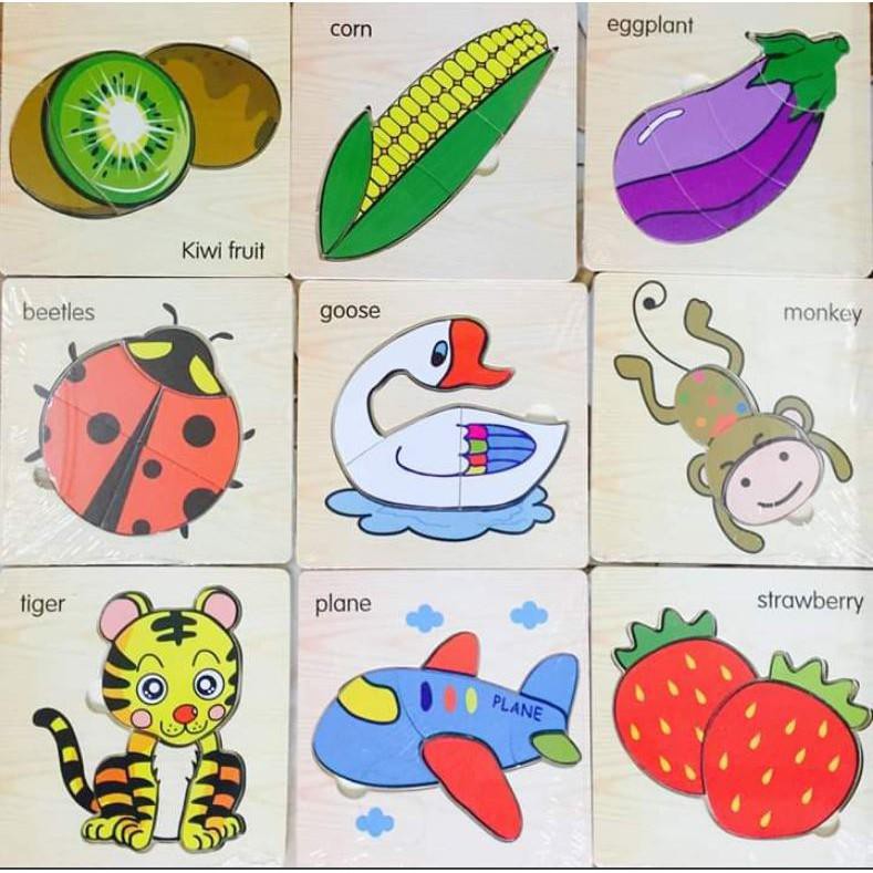 [HCM]Bảng ghép hình gỗ chi tiết 3D có tiếng anh (nhiều mẫu)