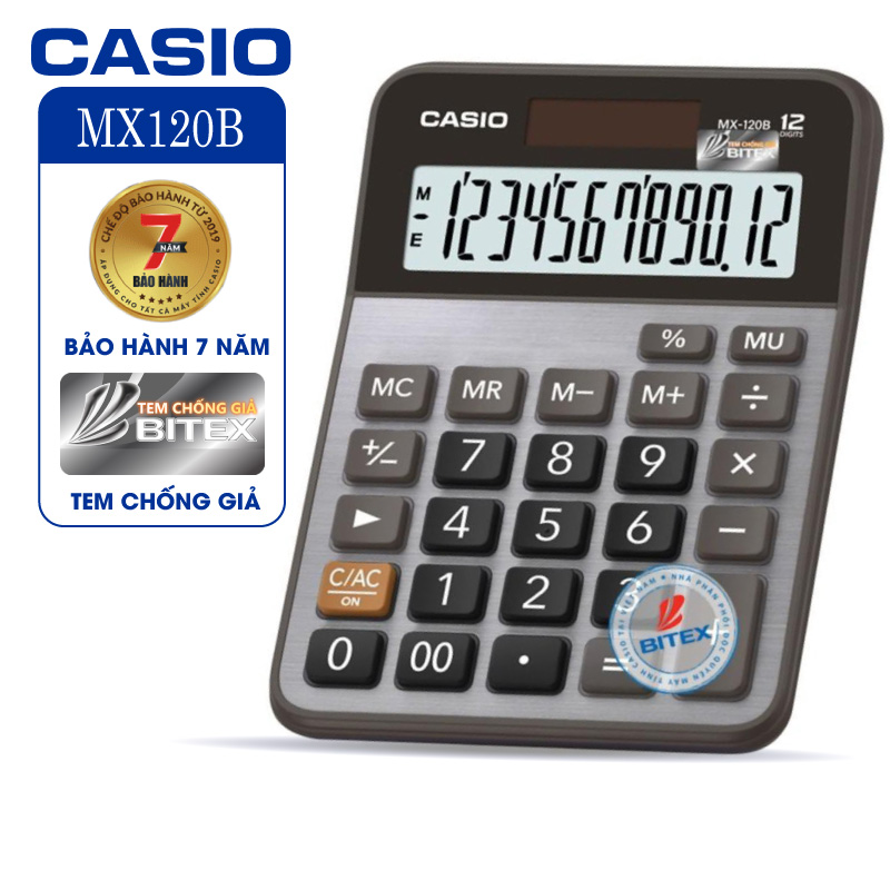 Máy tính Casio MX-120B - Chính hãng Bitex, Bảo hành 7 năm