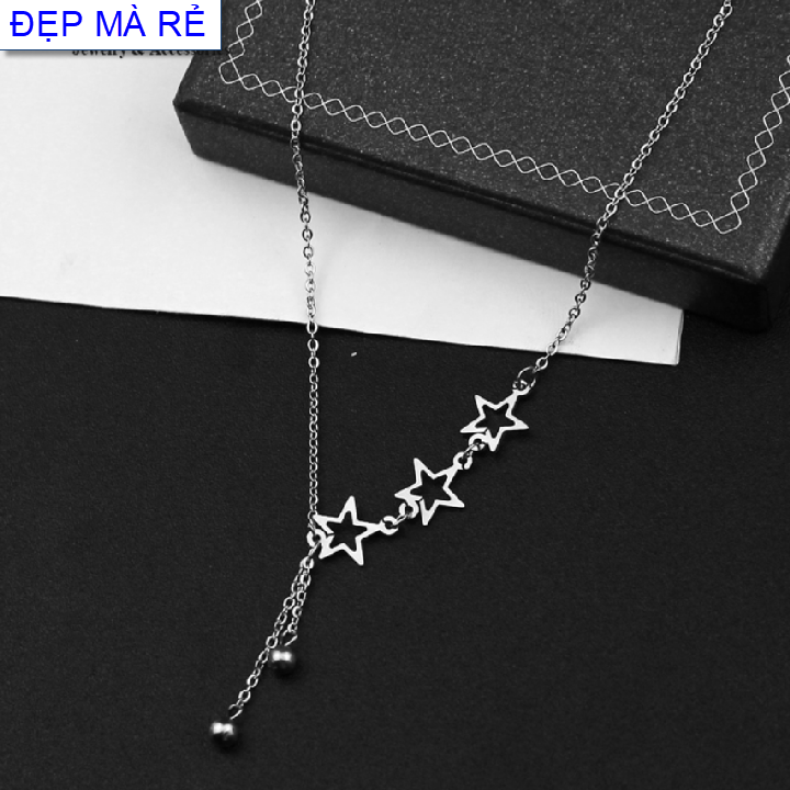 Child chain stainless steel 3 star dangling 2 marbles lovely-commitment 1 Đổi 1 if Hoen, rust, DCTE00343T025039