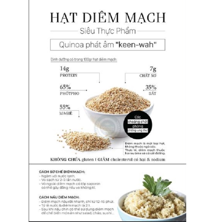 500G Hạt diêm mạch hữu cơ BIGS