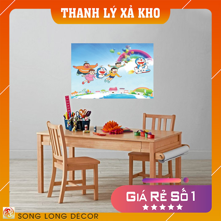 [THANH LÝ SẢ KHO] Tranh dán tường 3d - Tranh Cho Bé - Tranh Trẻ Em - Tranh  Doraemon - Song Long Decor