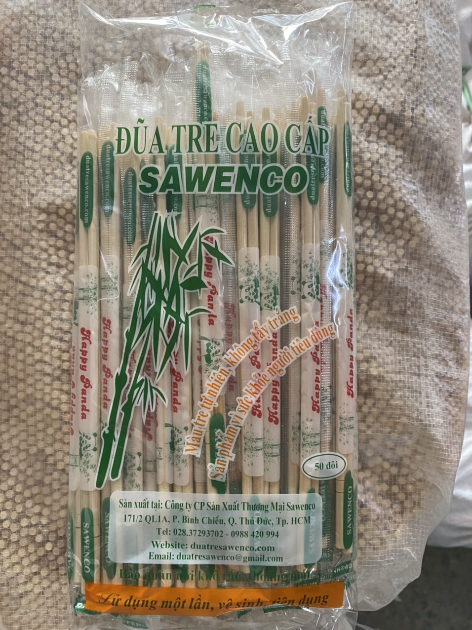 Set 50 đôi đũa tre dùng 1 lần sawenco
