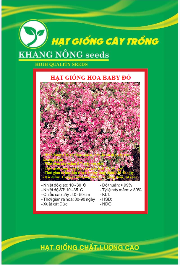 Hạt Giống Hoa Baby Đỏ - Gói 50 hạt