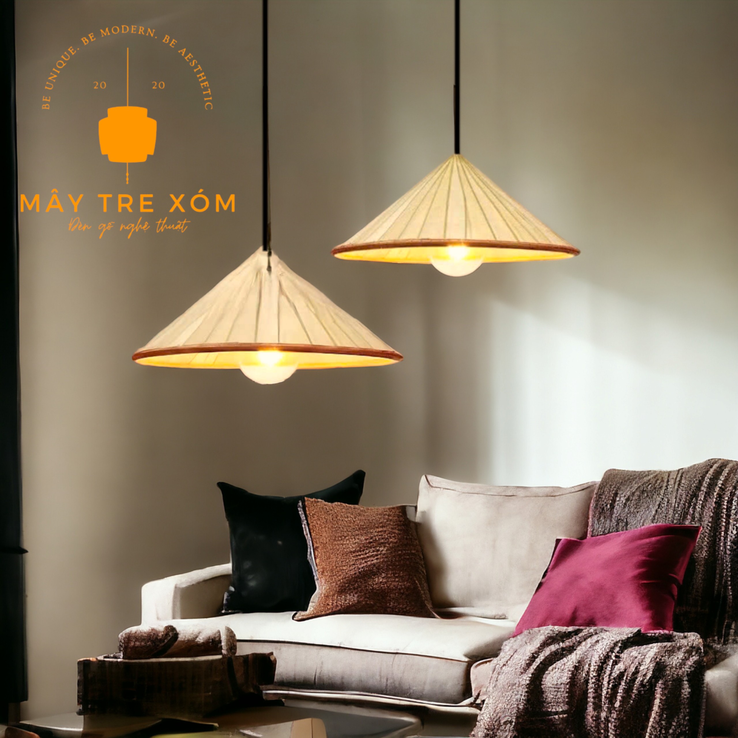 Đèn nón lá trang trí decor