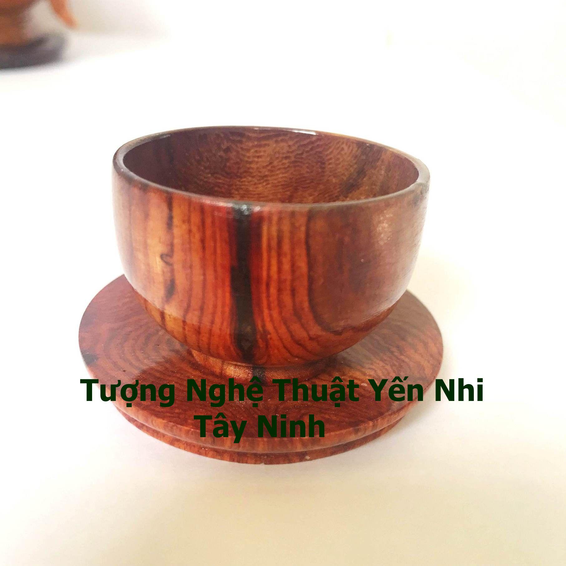 Bộ ấm chén trà gỗ Cẩm cao cấp có dĩa (1 ấm+ 6 chén + dĩa)