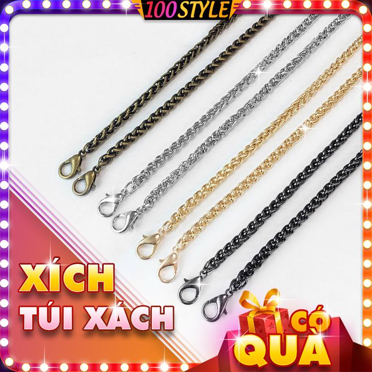 Dây xích túi xách xích đôi đan chéo dày 5mm m619 - 100style.net