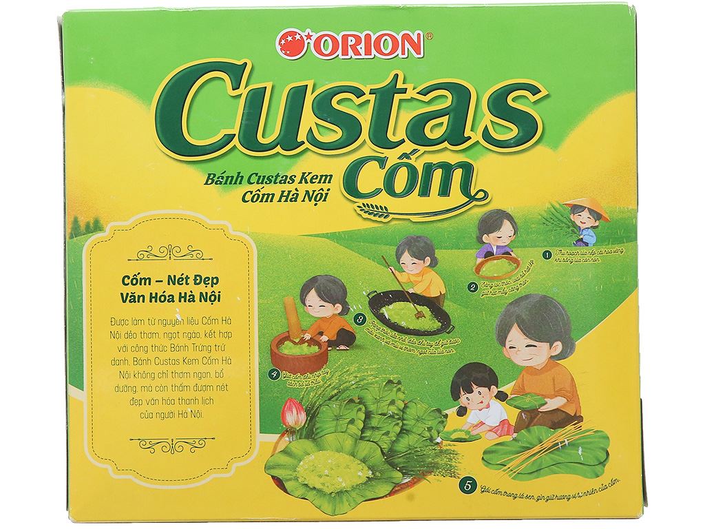 Bánh bông lan kem cốm Custas hộp 276g