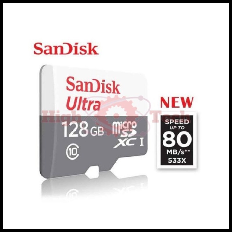 Thẻ nhớ microSDHC SanDisk Ultra 128GB upto 80MB-S 533x tặng đèn LED USB -
