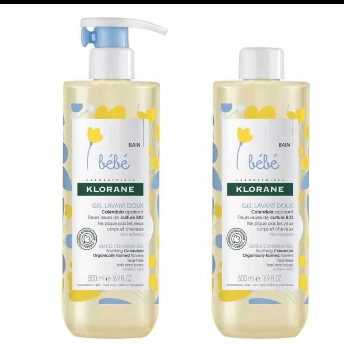 Cặp Sữa tắm gội 2 in 1 Klorane bebe Pháp (mẫu mới)