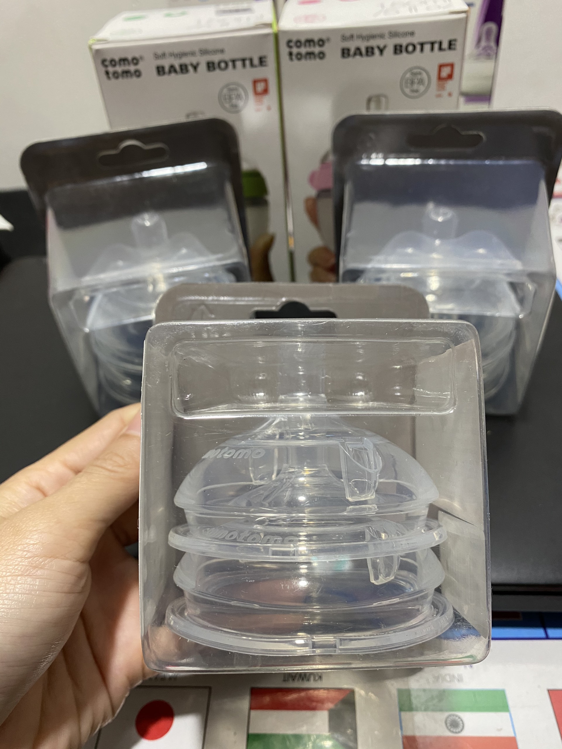 [VỈ 2 CÁI] Núm  Bình COMOTOMO Siêu Mềm 3 Tia - Núm Lẻ Size +