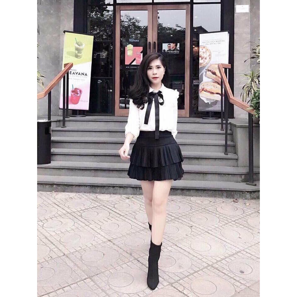 CHÂN VÁY XÒE 2 TẦNG DẬP LY HOT HIT
