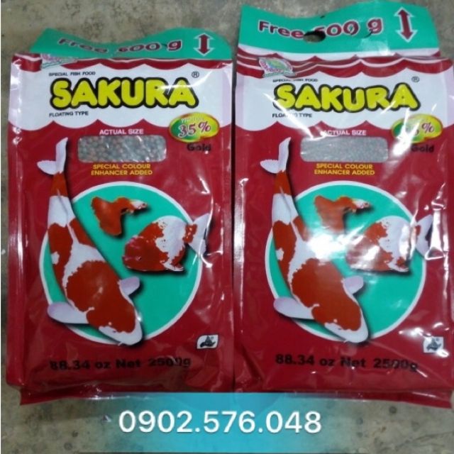 Thức ăn cho cá Sakura (bao bì mới)2.2kg