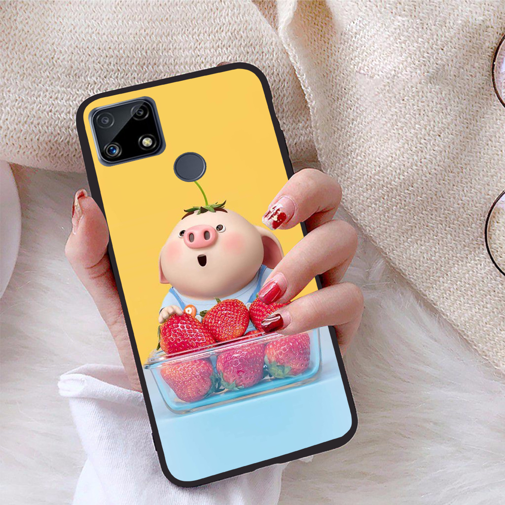 Ốp lưng Realme C25Y viền dẻo TPU BST Pig Cute