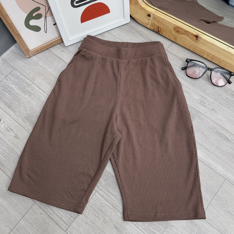Bigsize women slim legging short pants soft waist elastic waist stretch fabric Q12