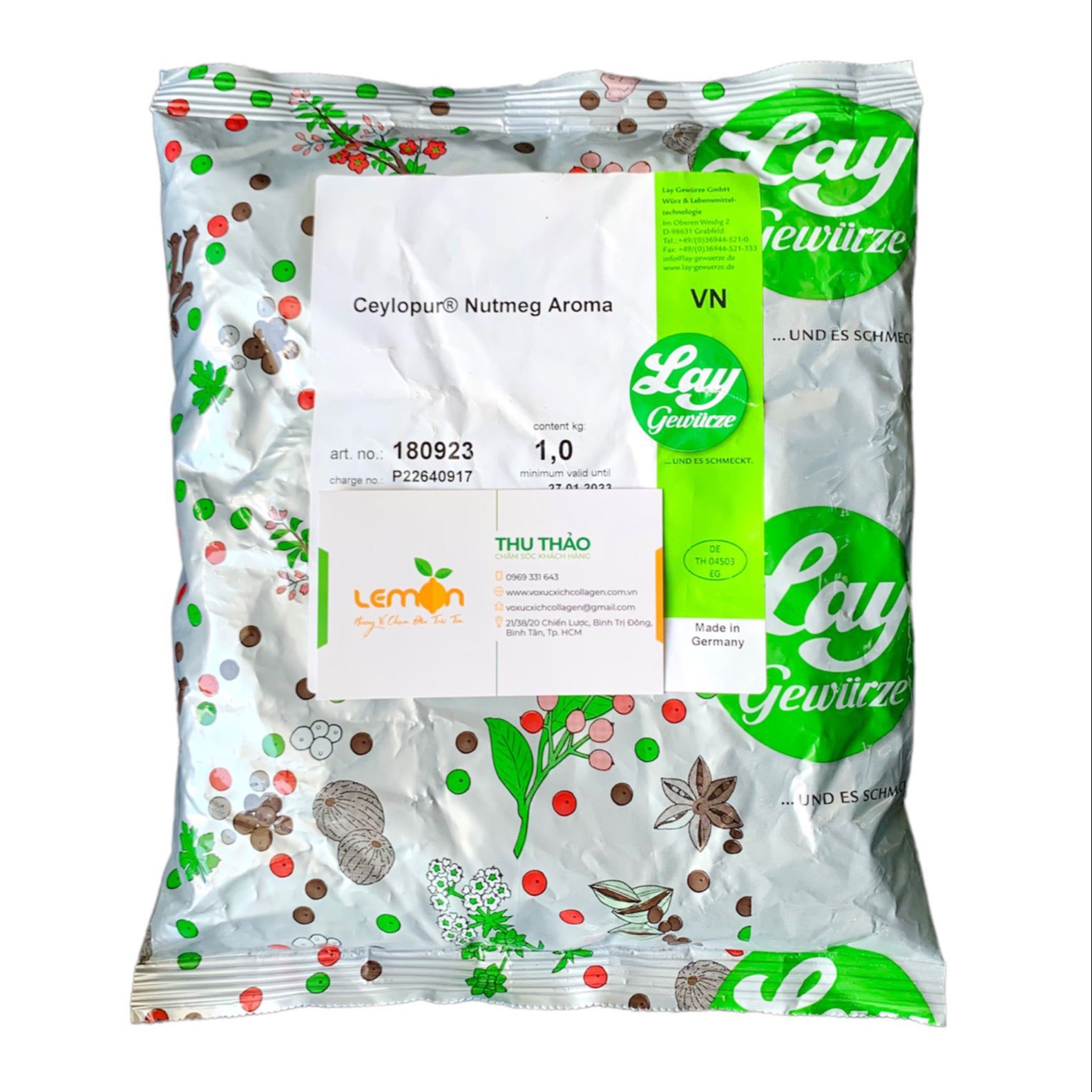 1Kg Bột chiết xuất nhục đậu khấu Ceylopur Nutmeg Aroma Đức - Tạo hương vị thơm ngon cho xúc xích, thịt nướng