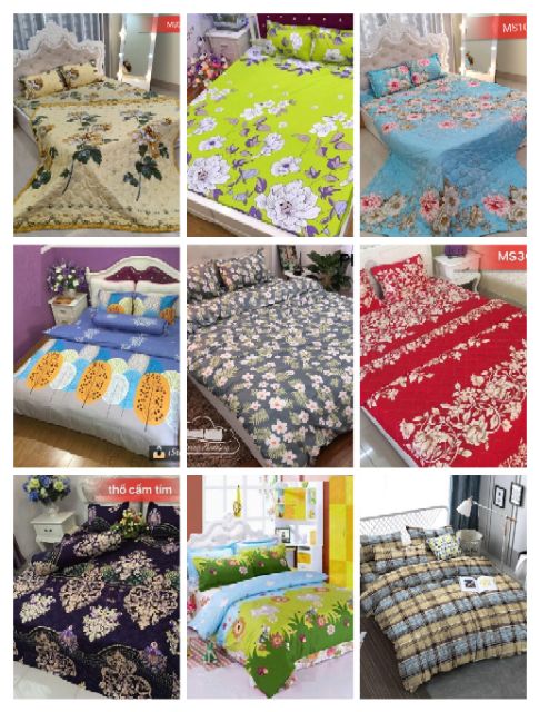 [HCM]Set ga gối tim đỏ 1m2 cotton poly m74632