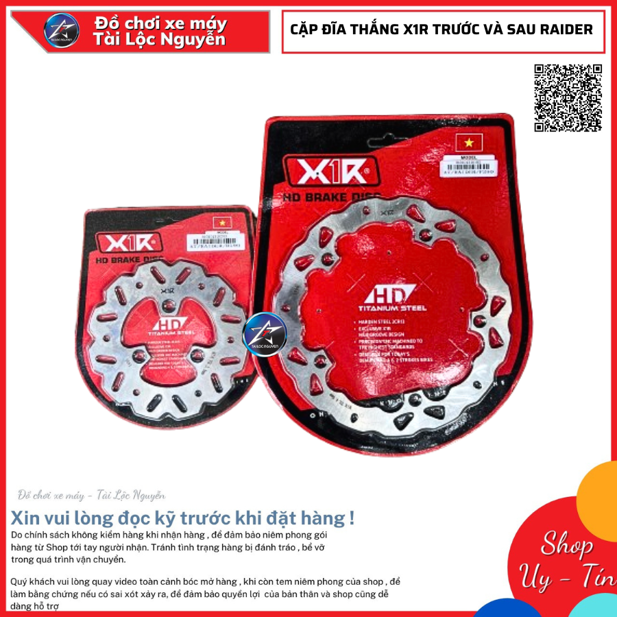 [HCM]CẶP ĐĨA THẮNG X1R TRƯỚC VÀ SAU CHO SUZUKI RAIDER - RAIDER FI