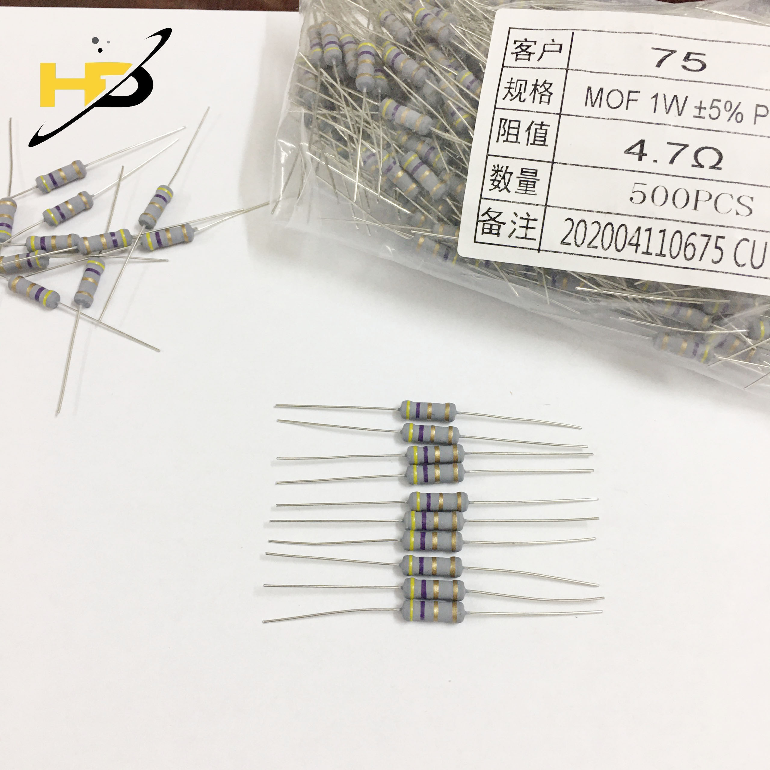 Điện Trở Công Suất 4.7 Ôm 1W Chân Đồng (Combo 20 Con)