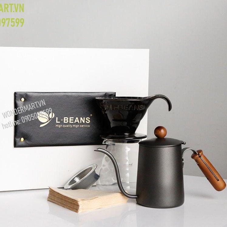 Bộ pha cà phê Drip V60 chính hãng L-Beans hộp quà tặng