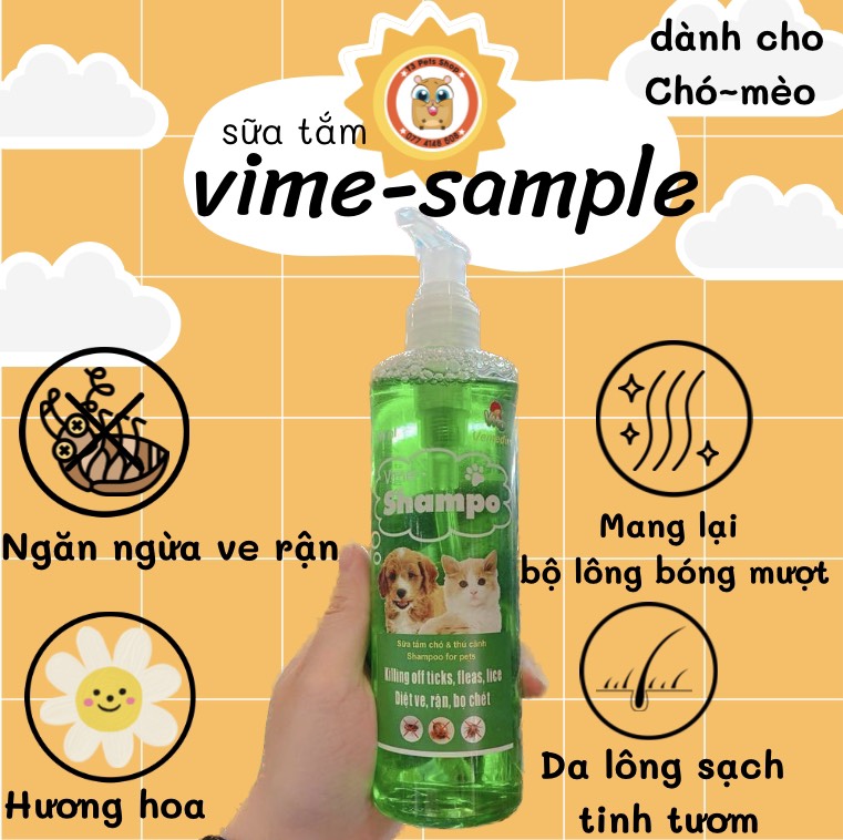 Sữa tắm trị ve rận và ngăn ngừa ve Vimedim dành cho chó mèo