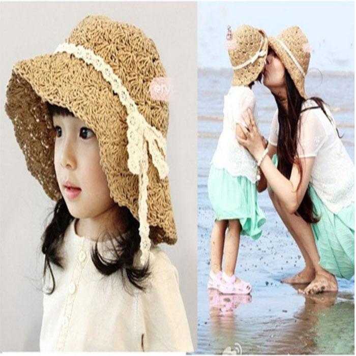 Mũ đôi cho mẹ và bé chất liệu cói mền
