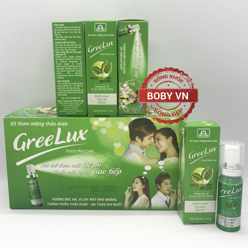 Xịt Thơm Miệng Greelux Xtra Cool Thảo Dược 12ml  | Xanh Dương
