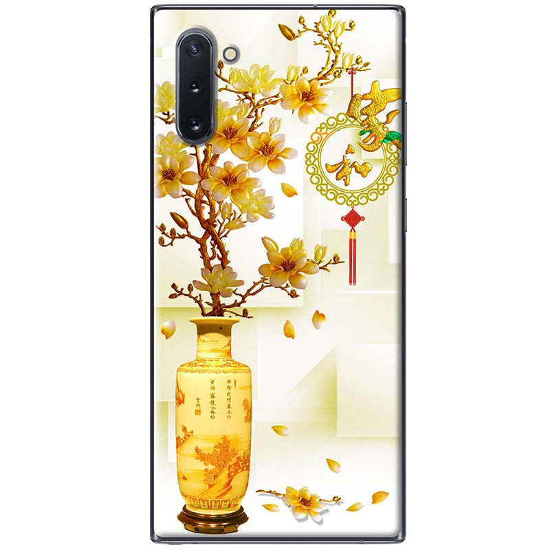 Ốp lưng dành cho samsung note 10, note 10 plus, note 10 lite, note 20, note 20 ultra mẫu chậu sứ vàng