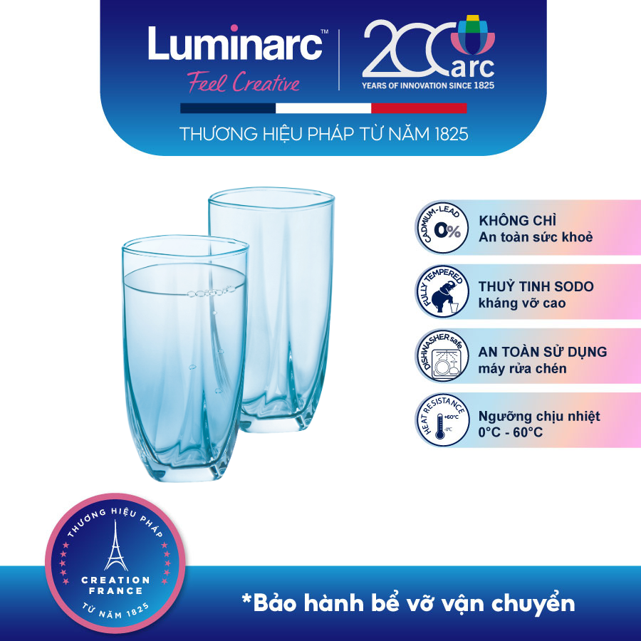 Bộ 6 Ly Thuỷ Tinh Luminarc Eiffel Sky Blue