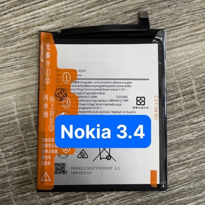 Pin zin nokia 3.4 / ta-1288 hq430 4000mah / 15.40wh