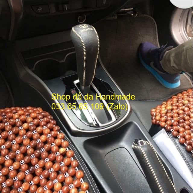 Bọc da cần số & phanh tay xe Honda city (AT) da bò thật