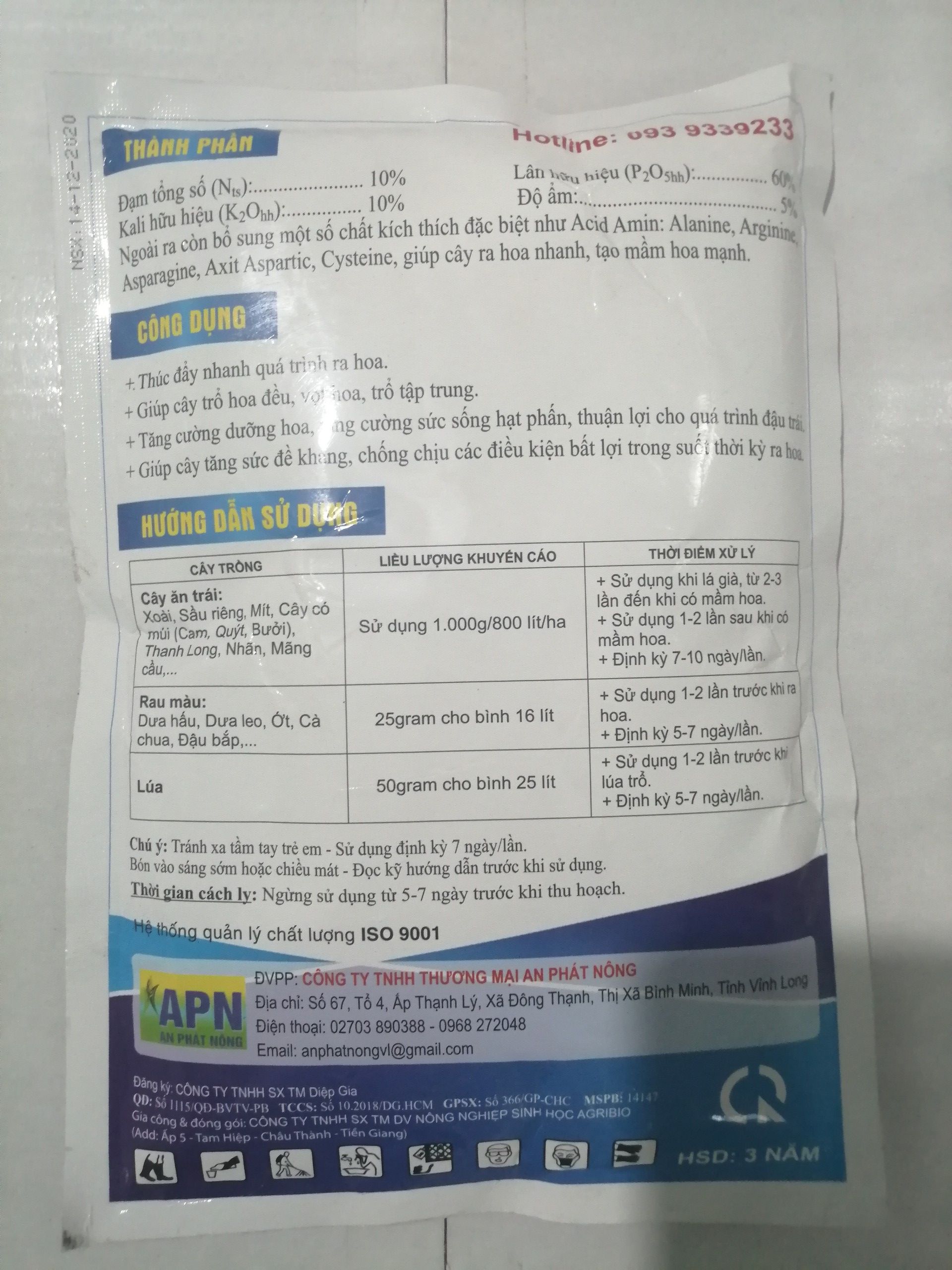 Phân bón lá NPK 10.60.10 APN - AN PHÁT NÔNG