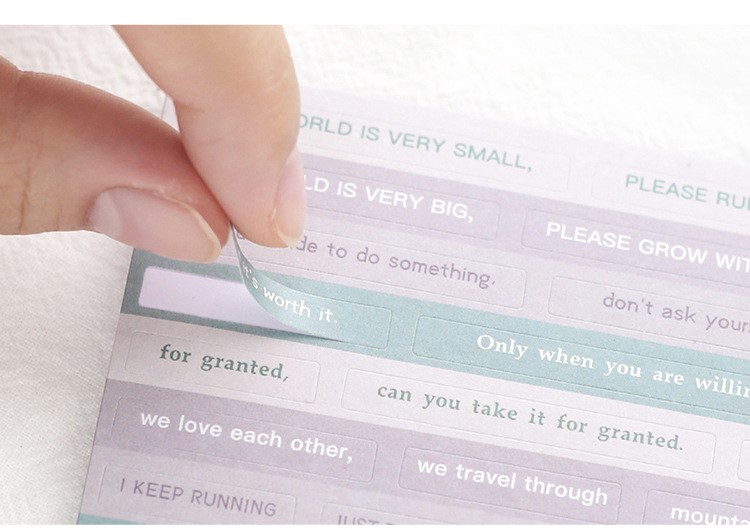 [HCM]Set 3 tờ sticker dạng câu quote trang trí đa dụng (Hàng có sẵn)