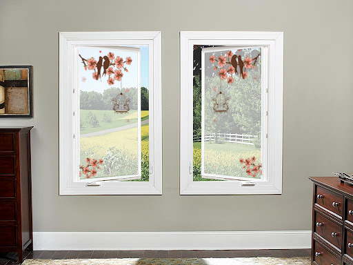 Decal dán kính mờ cao cấp - Hoa anh đào 3D(Ngang 60 x cao 1m2)
