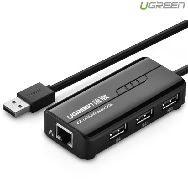 Bộ chia 3 cổng USB 2.0 và 1 cổng LAN Ethernet 10/100Mbps Ugreen 20264