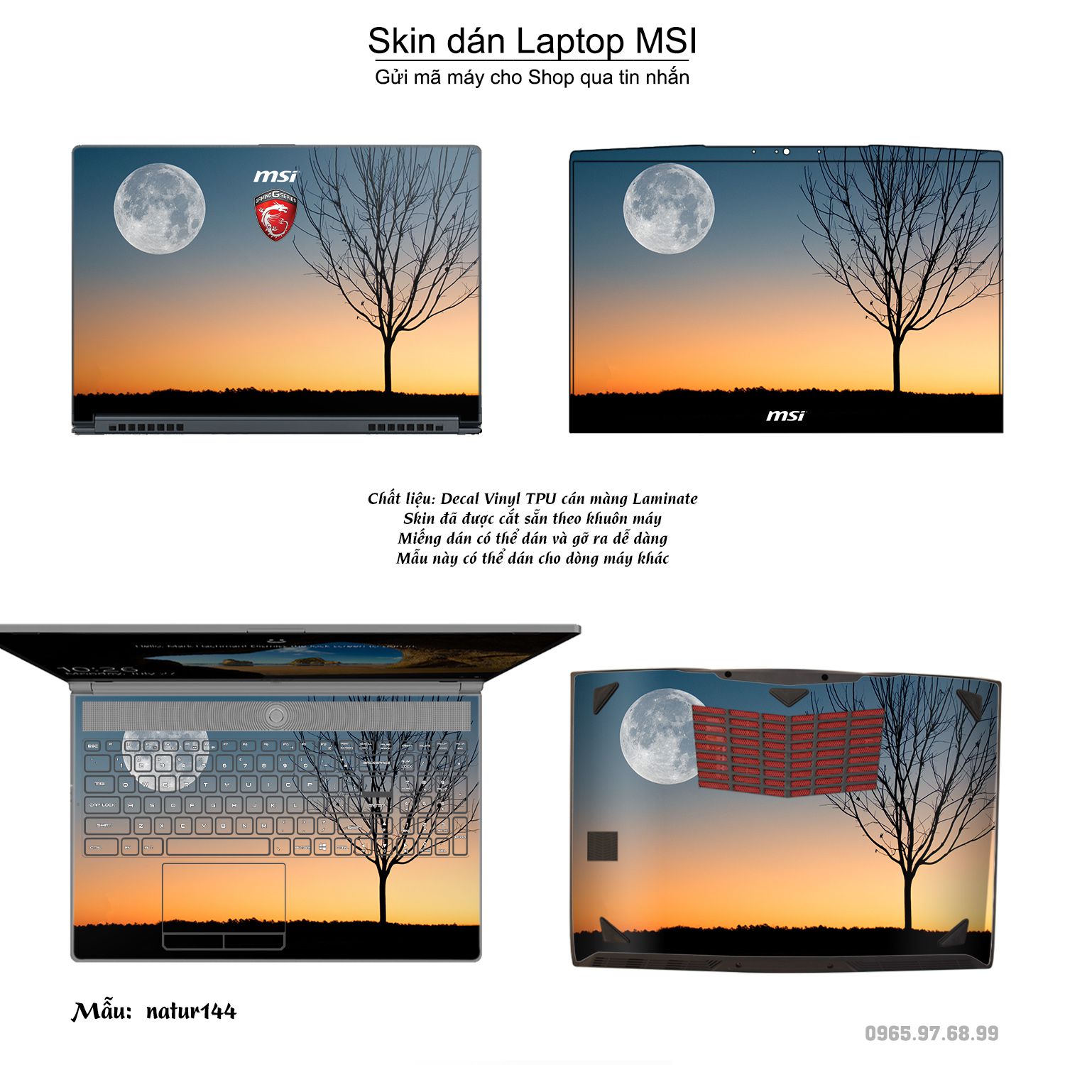 Decal Skin dán Laptop MSI mẫu thiên nhiên