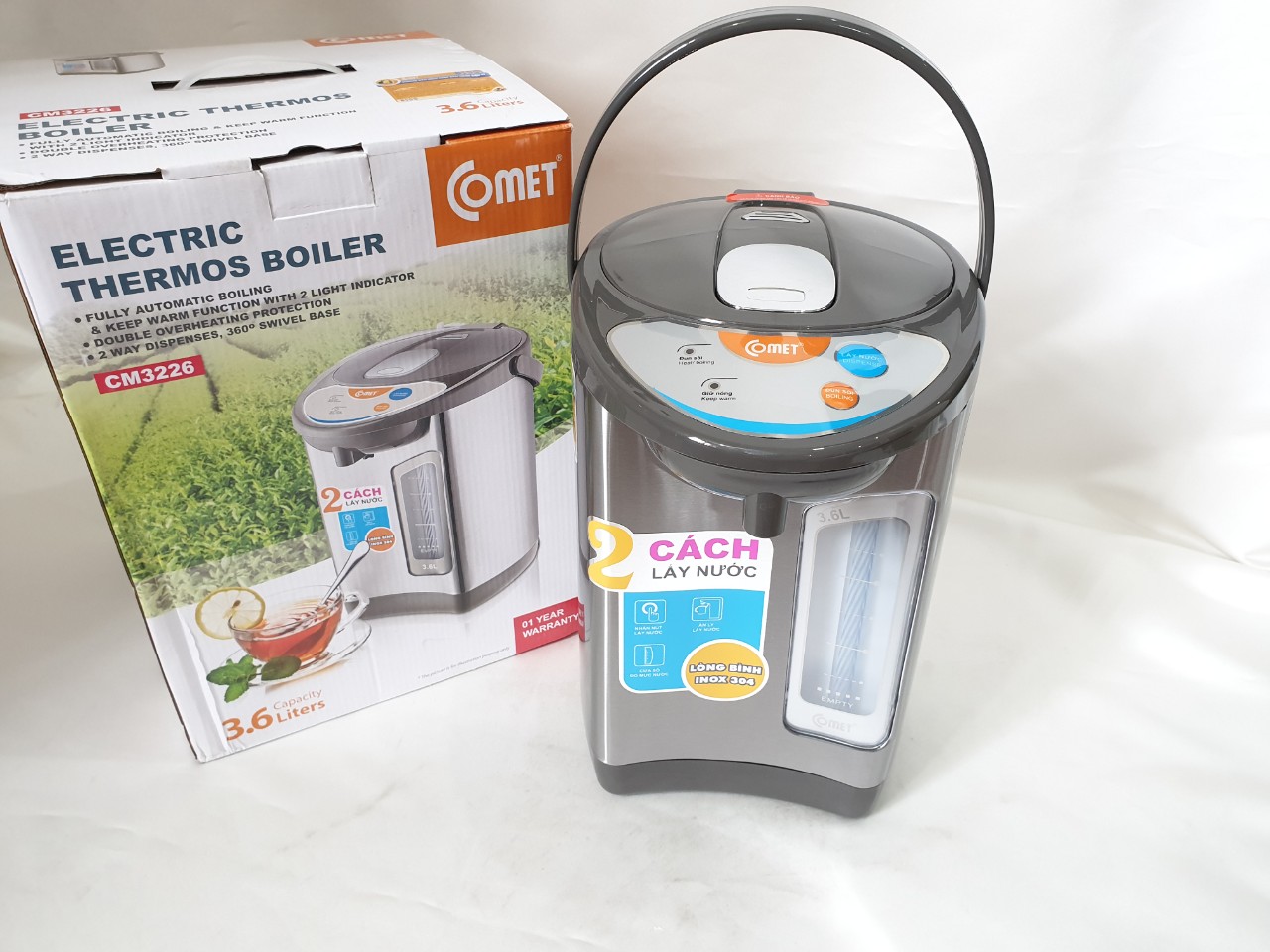 Bình thuỷ điện dung tích Comet CM3226 - 3.6L