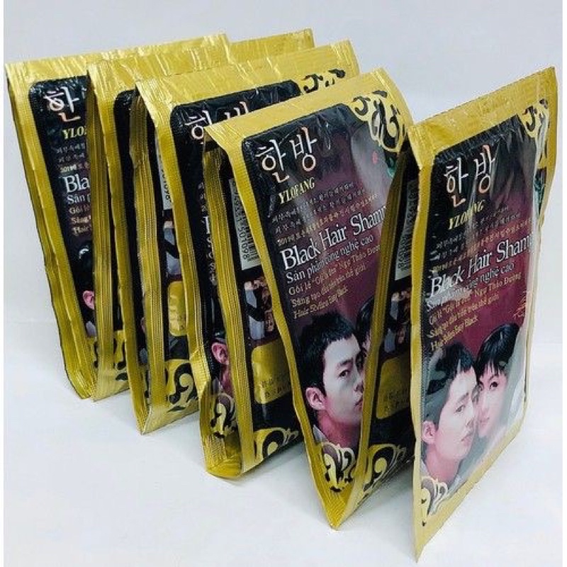 Dầu Gội Đen Tóc Thảo Dược - Dây 10 gói/23ml